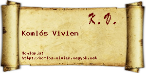 Komlós Vivien névjegykártya